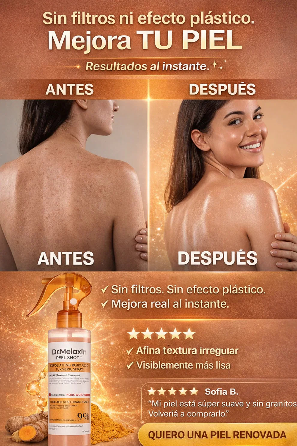 Dr.Melaxin Peel Shot Kojic acid and Turmeric Body Exfoliator