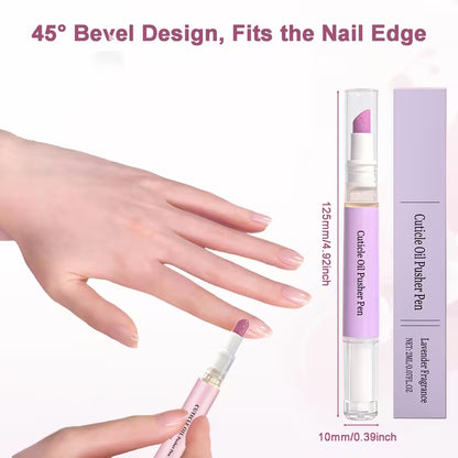 Cuticle oil pusher pen and nail care application