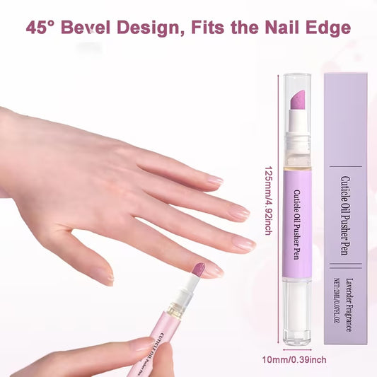 Cuticle oil pusher pen and nail care application