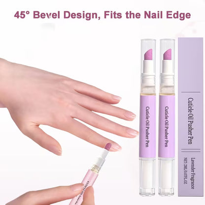 Cuticle oil pusher pen and nail care application