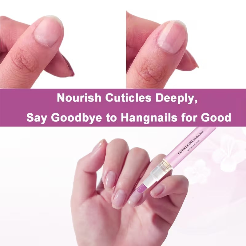 Cuticle oil pusher pen and nail care application