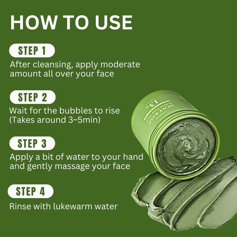 Holy Basil Bubble Deep Mask + CLEANSING BRUSH